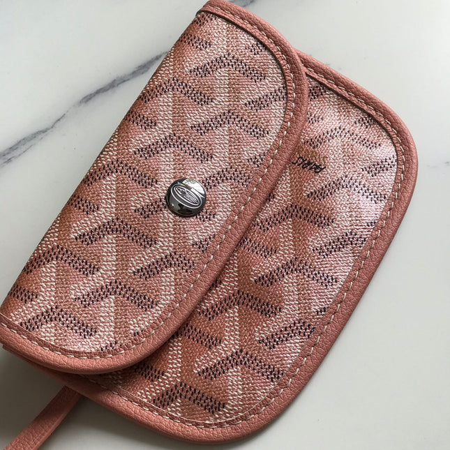 ANJOU MINI BAG 20 IN MANHATTAN PINK  CALFSKIN AND GOYARDINE CANVAS