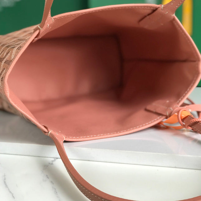 ANJOU MINI BAG 20 IN MANHATTAN PINK  CALFSKIN AND GOYARDINE CANVAS