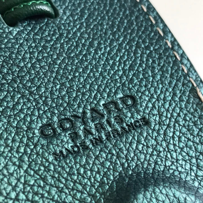 ANJOU MINI BAG 20 IN GREEN CALFSKIN AND GOYARDINE CANVAS