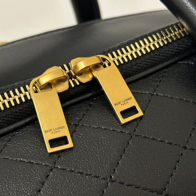 LIYA 31 BLACK CALFSKIN VINTAGE TRAVEL BAG