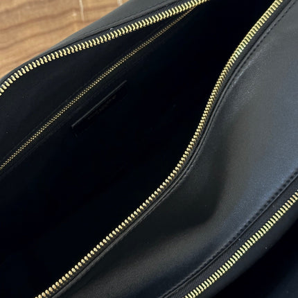 LIYA 31 BLACK CALFSKIN VINTAGE TRAVEL BAG