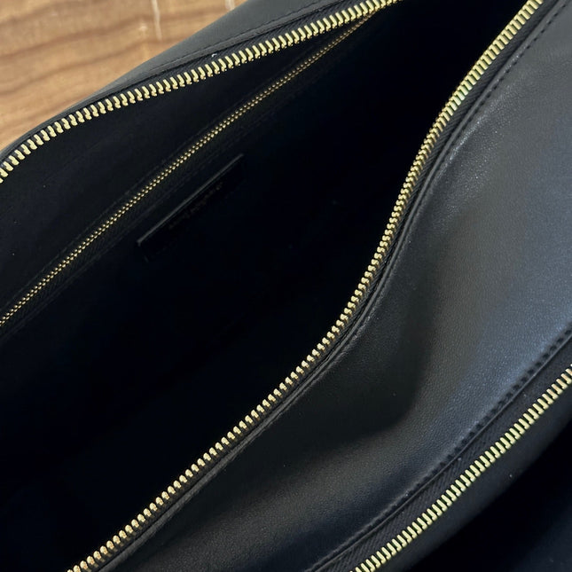 LIYA 31 BLACK CALFSKIN VINTAGE TRAVEL BAG