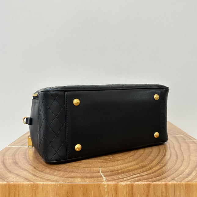 LIYA 31 BLACK CALFSKIN VINTAGE TRAVEL BAG