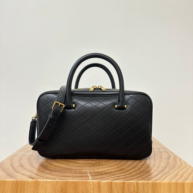 LIYA 31 BLACK CALFSKIN VINTAGE TRAVEL BAG