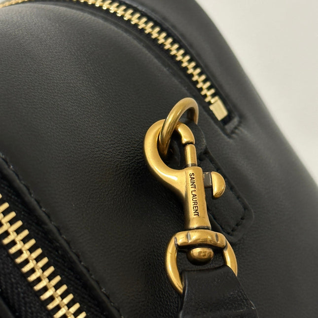 LIYA 31 BLACK CALFSKIN VINTAGE TRAVEL BAG
