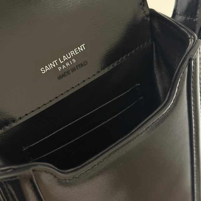 SOLFERINO 18 BLACK CALFSKIN PHONE BAG