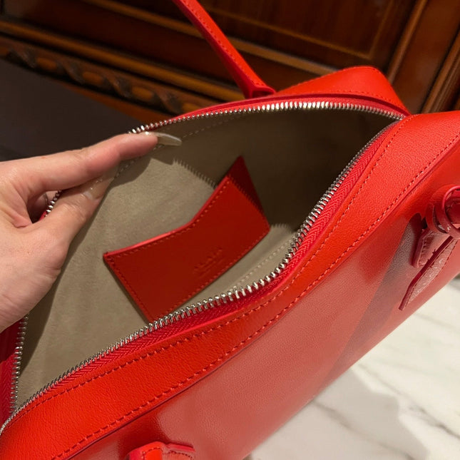 LE TECKEL MEDIUM BAG 33 IN CLASSIC RED GOATSKIN