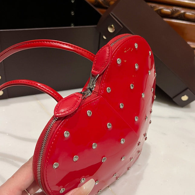 LE COEUR BAG 21 IN CANDY RED PATENT CALFSKIN ATTACHED STRASS