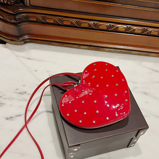 LE COEUR BAG 21 IN CANDY RED PATENT CALFSKIN ATTACHED STRASS