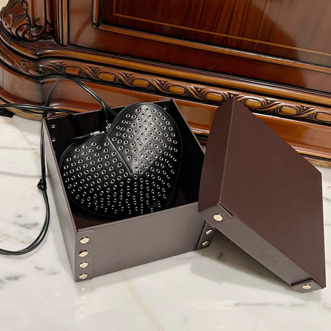 LE COEUR BAG 21 IN BLACK STUDDED CALFSKIN