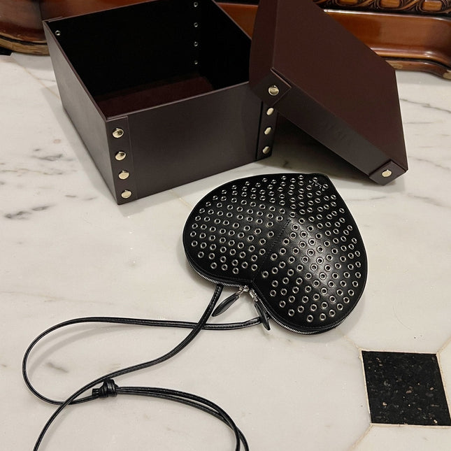 LE COEUR BAG 21 IN BLACK STUDDED CALFSKIN