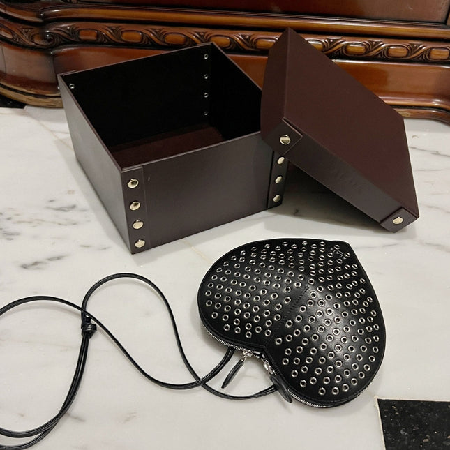 LE COEUR BAG 21 IN BLACK STUDDED CALFSKIN