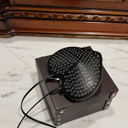 LE COEUR BAG 21 IN BLACK STUDDED CALFSKIN