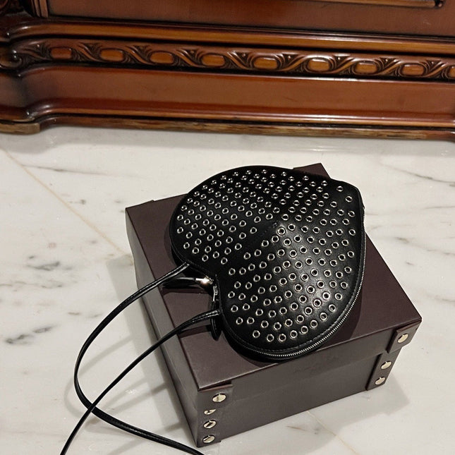 LE COEUR BAG 21 IN BLACK STUDDED CALFSKIN