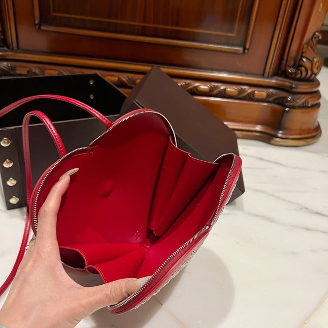 LE COEUR BAG 21 IN RED STUDDED CALFSKIN