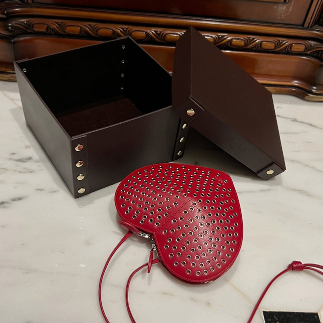 LE COEUR BAG 21 IN RED STUDDED CALFSKIN