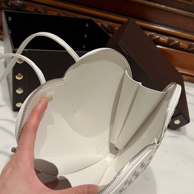LE COEUR BAG 21 IN WHITE STUDDED CALFSKIN