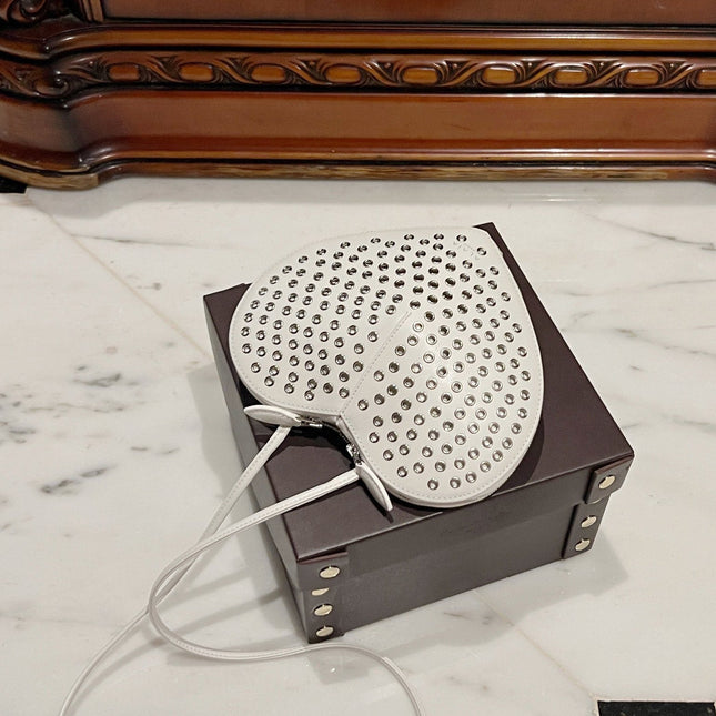 LE COEUR BAG 21 IN WHITE STUDDED CALFSKIN
