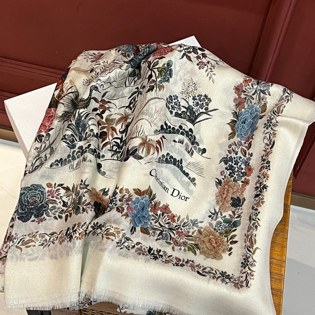 SCARF 200 CM IN WHITE MIX COLORFUL CASHMERE 413823