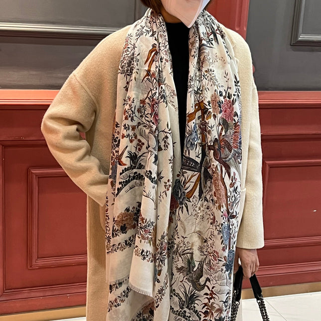 SCARF 200 CM IN WHITE MIX COLORFUL CASHMERE 413823