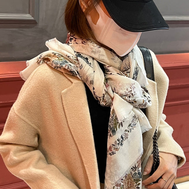 SCARF 200 CM IN WHITE MIX COLORFUL CASHMERE 413823