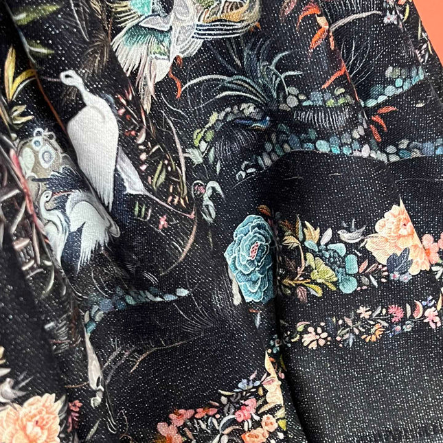 SCARF 200 CM IN BLACK MIX COLORFUL CASHMERE 413824