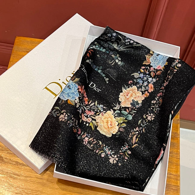 SCARF 200 CM IN BLACK MIX COLORFUL CASHMERE 413824