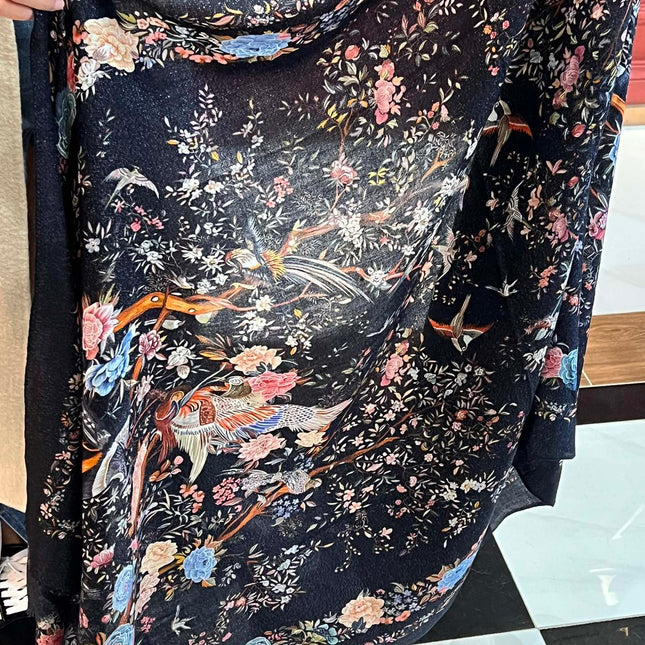 SCARF 200 CM IN BLACK MIX COLORFUL CASHMERE 413824