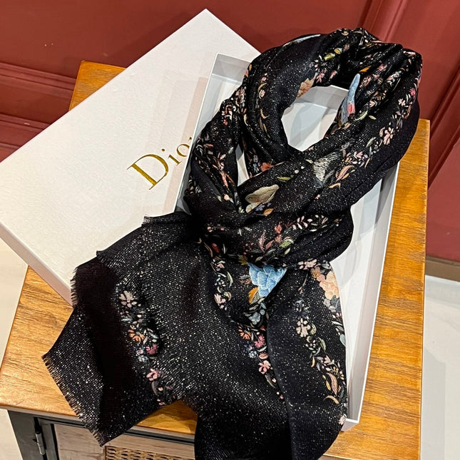SCARF 200 CM IN BLACK MIX COLORFUL CASHMERE 413824