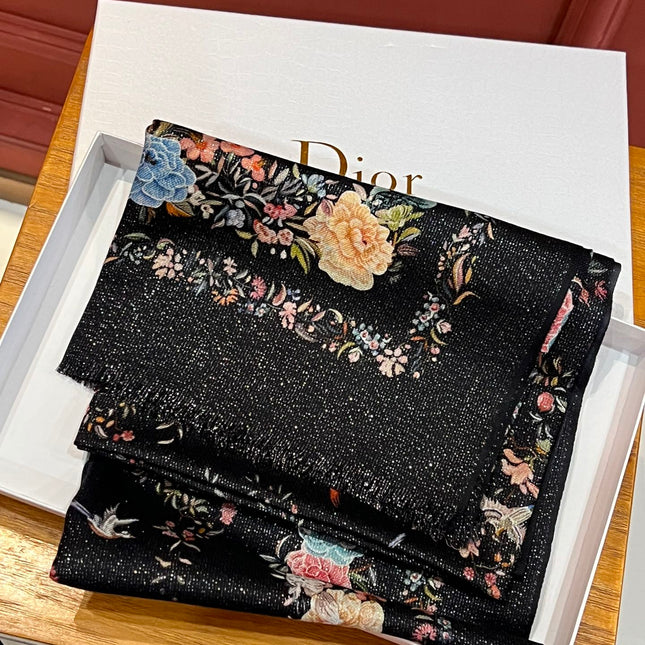 SCARF 200 CM IN BLACK MIX COLORFUL CASHMERE 413824