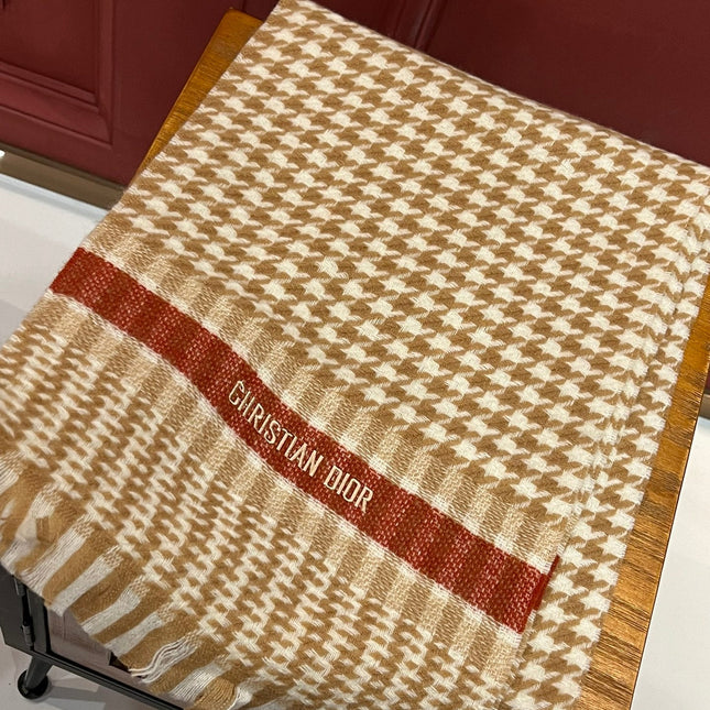 SCARF 190 CM IN PEANUT BROWN MIX WHITE CASHMERE 416802