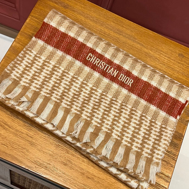 SCARF 190 CM IN PEANUT BROWN MIX WHITE CASHMERE 416802