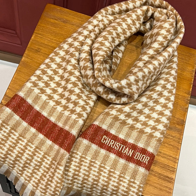 SCARF 190 CM IN PEANUT BROWN MIX WHITE CASHMERE 416802
