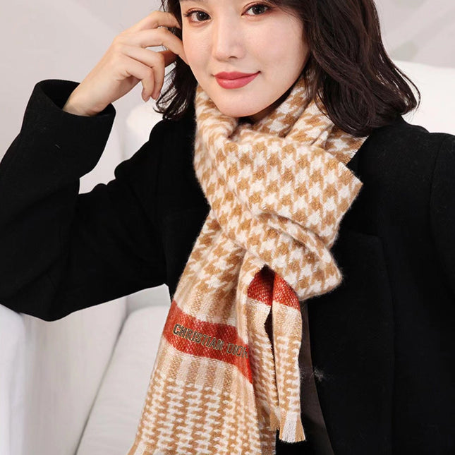 SCARF 190 CM IN PEANUT BROWN MIX WHITE CASHMERE 416802