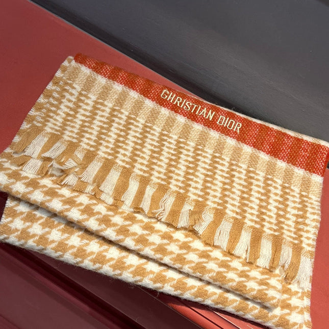 SCARF 190 CM IN PEANUT BROWN MIX WHITE CASHMERE 416802
