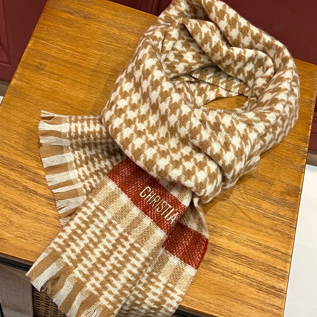 SCARF 190 CM IN PEANUT BROWN MIX WHITE CASHMERE 416802
