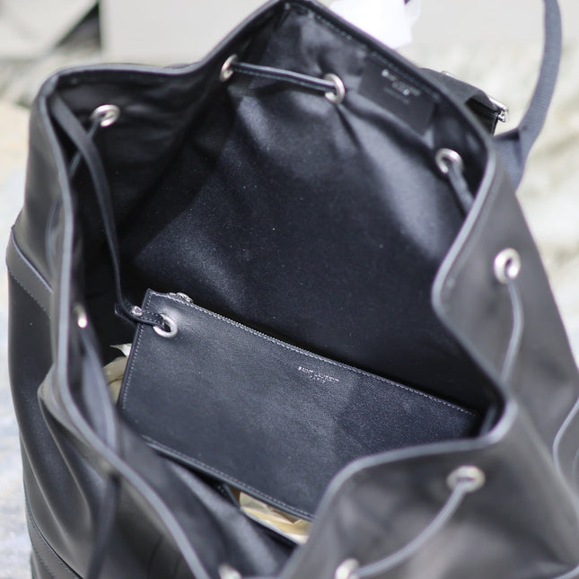 RIVE GAUCHE BACKPACK 49 IN BLACK CALFSKIN