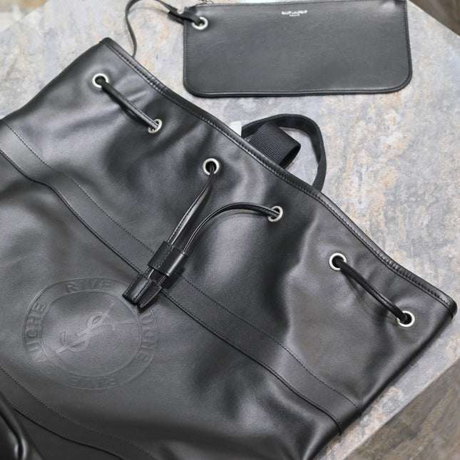 RIVE GAUCHE BACKPACK 49 IN BLACK CALFSKIN