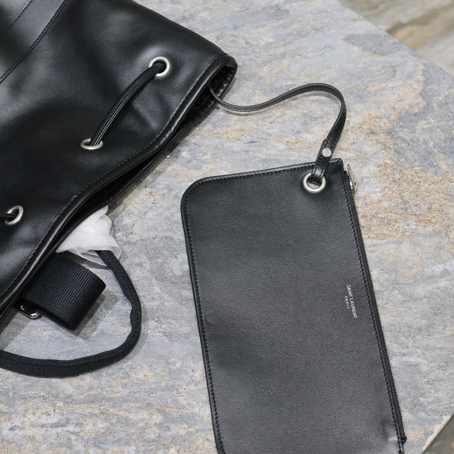 RIVE GAUCHE BACKPACK 49 IN BLACK CALFSKIN