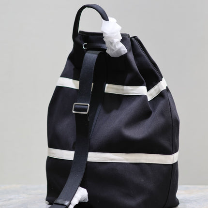 RIVE GAUCHE BACKPACK 49 IN BLACK MIX WHITE CANVAS