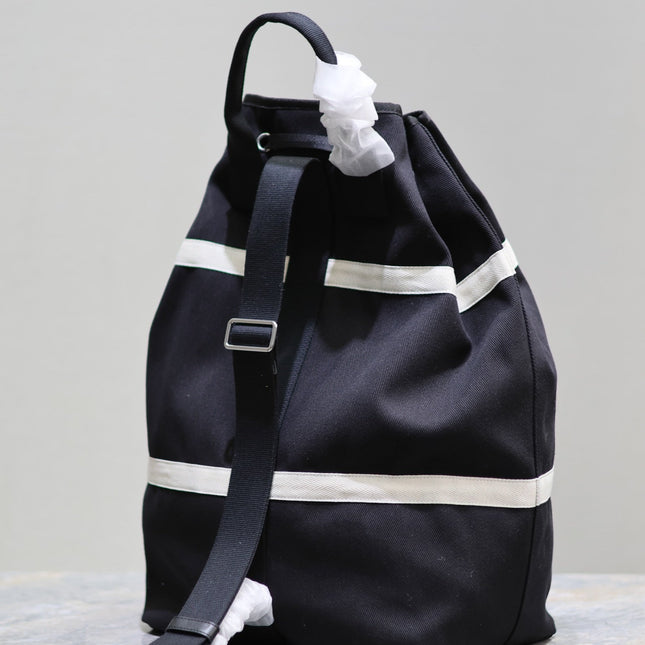 RIVE GAUCHE BACKPACK 49 IN BLACK MIX WHITE CANVAS