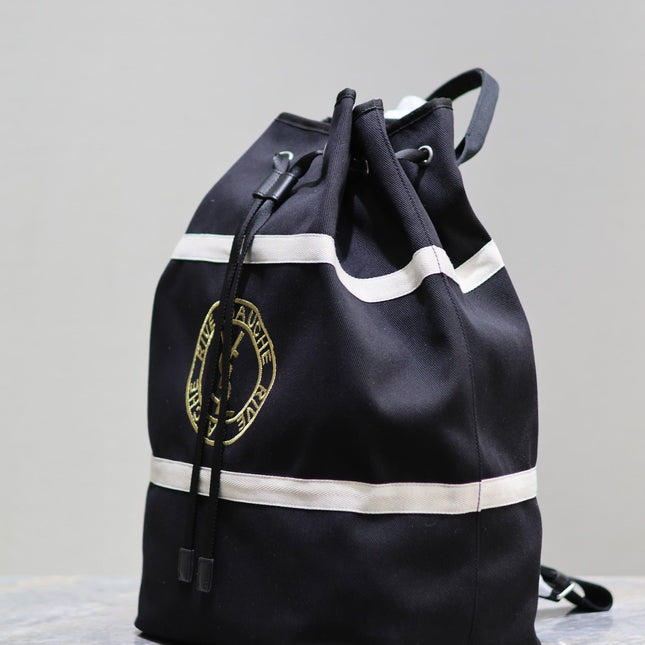 RIVE GAUCHE BACKPACK 49 IN BLACK MIX WHITE CANVAS