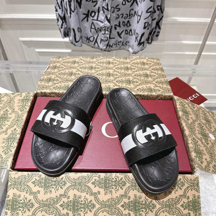 SANDALS 25S IN BLACK AND WHITE MIX RED LAMBSKIN EMBOSSED LOGO STYLE 3