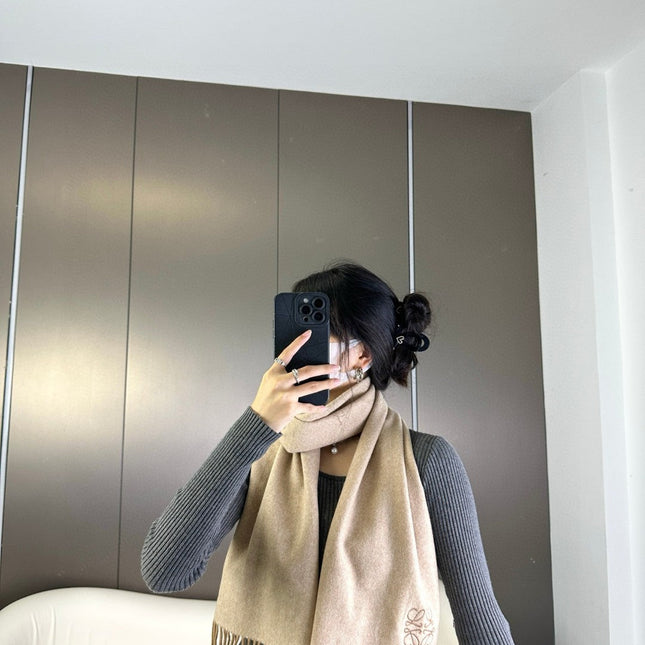 SCARF 180 CM IN CAMEL BEIGE CASHMERE 383863