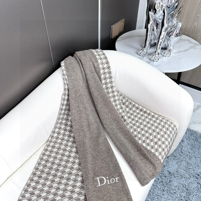 SCARF 190 CM IN KHAKI BEIGE MIX WHITE CARO CASHMERE 388125