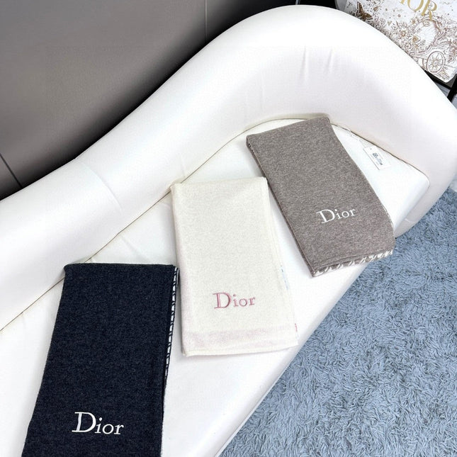 SCARF 190 CM IN BLACK MIX WHITE CARO CASHMERE 388127