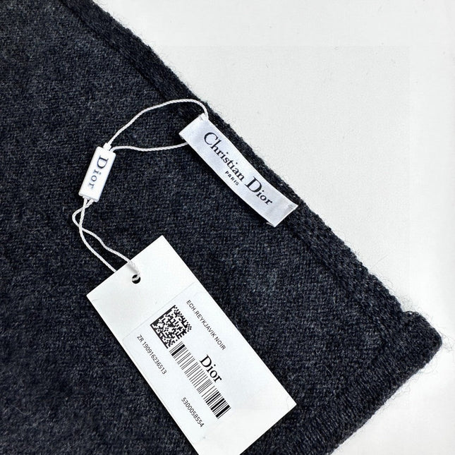 SCARF 190 CM IN BLACK MIX WHITE CARO CASHMERE 388127