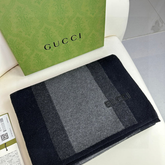 SCARF 180 CM IN BLACK MIX DARK GRAY CASHMERE 398446