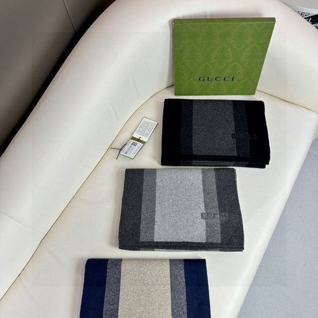 SCARF 180 CM IN NAVY BLUE MIX BEIGE CASHMERE 398448