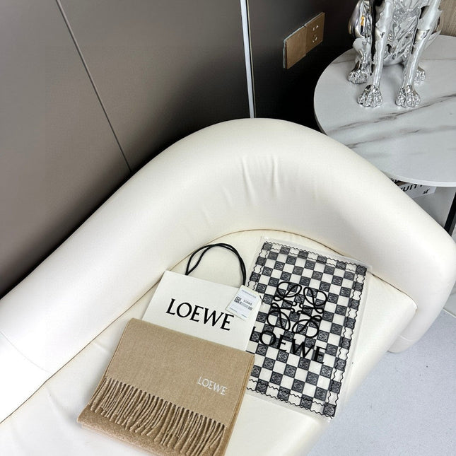 ANAGRAM SCARF 182 CM IN SAND BEIGE WOOL AND CASHMERE 408525